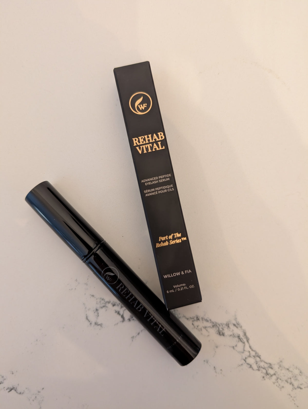 Rehab Vital peptide eyelash serum 6 mL bottle, Willow & Fia, made in Canada